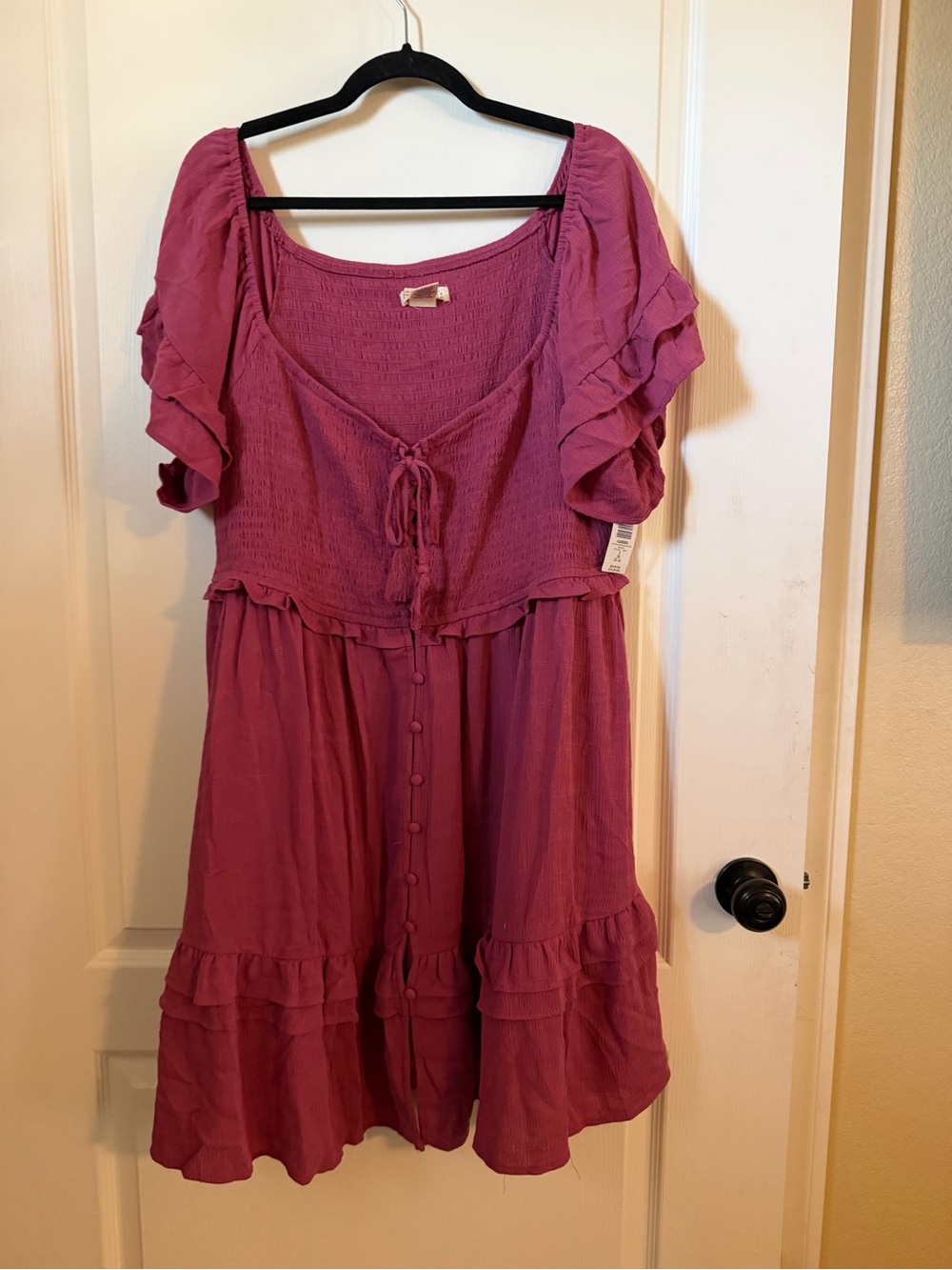 NWT Festi by Torrid Boho Mini Off The Shoulder Lace Up Dress Size 3/3x/22-24